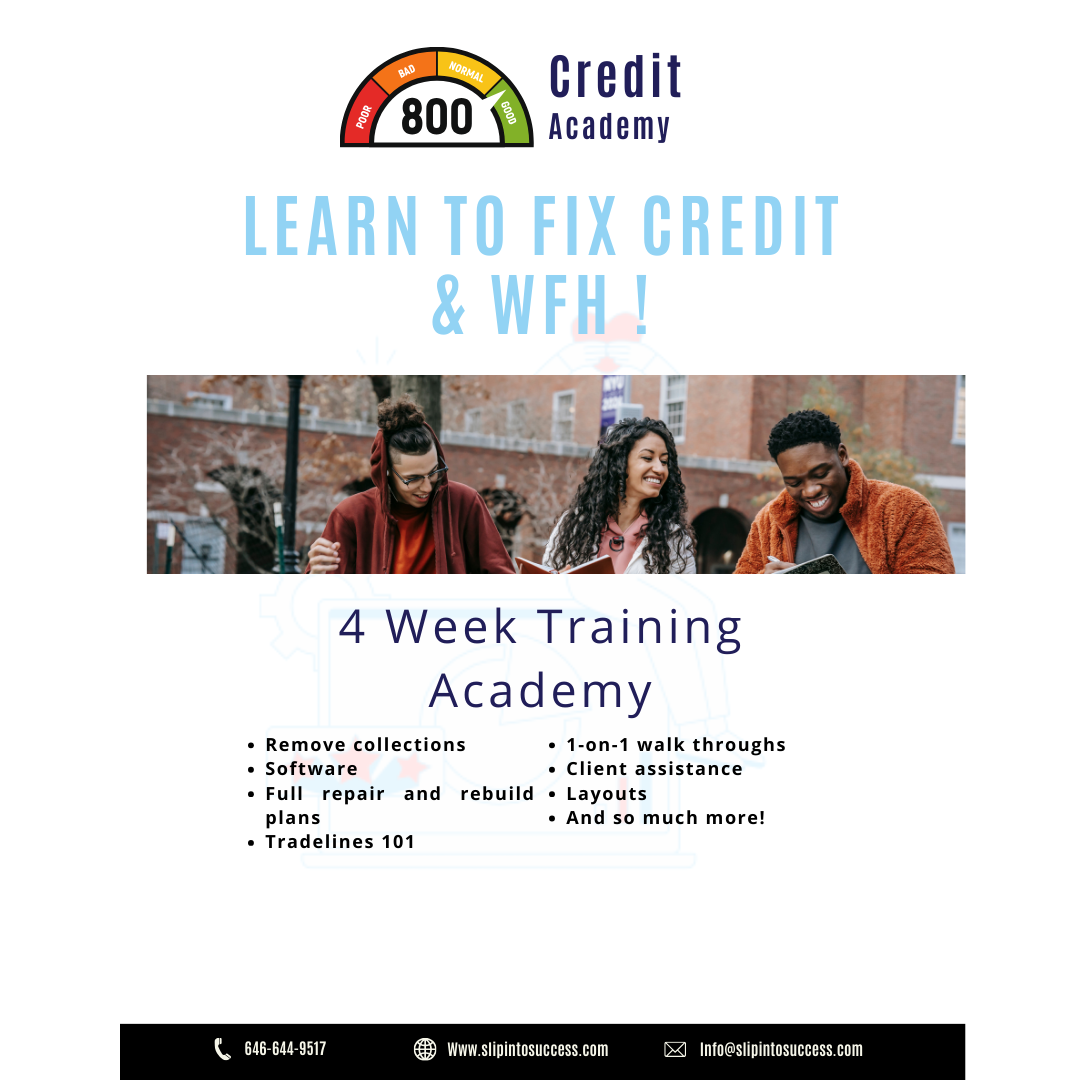 SlipIntoSuccess Credit Repair Academy- LEARN TO FIX CREDIT